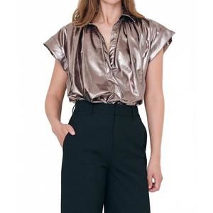 NEW SECULAR trinity leather top in bronze